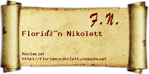 Florián Nikolett névjegykártya